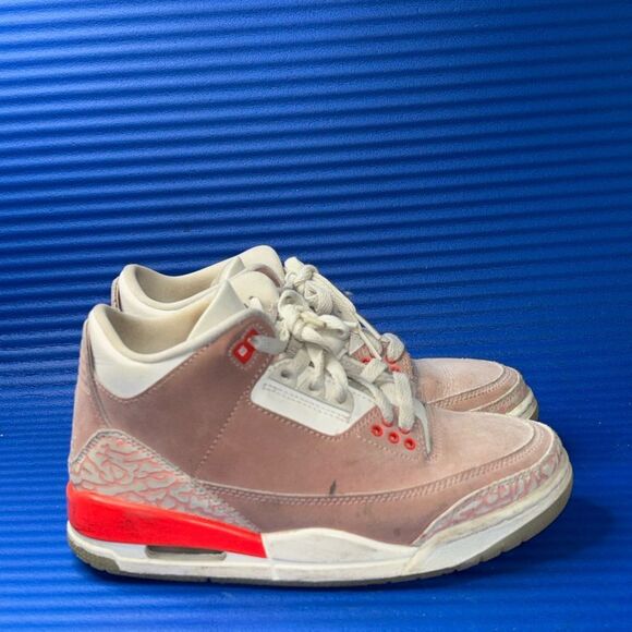 Size 5- Women’s Nike Air Jordan 3 Retro Rust Pink CK9246-600 Crimson - Picture 1 of 8